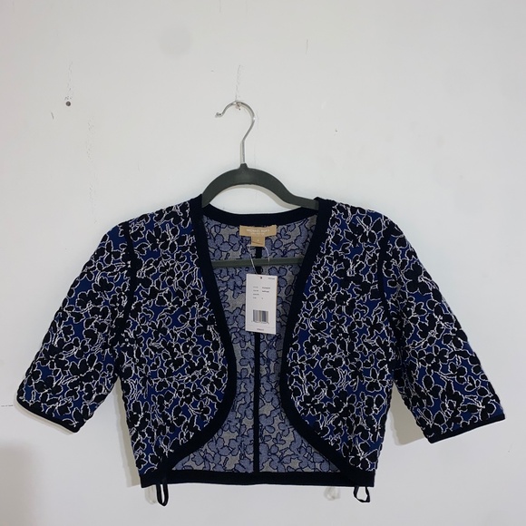 Michael Kors Cropped Short Sleeve Cardigan - Picture 1 of 2